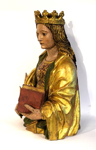 "Saint Catherine" Polychrome wood 
